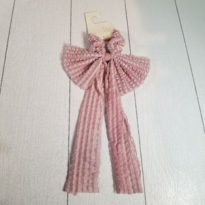A New Day Pink Lace Bow Hair Tie NWT